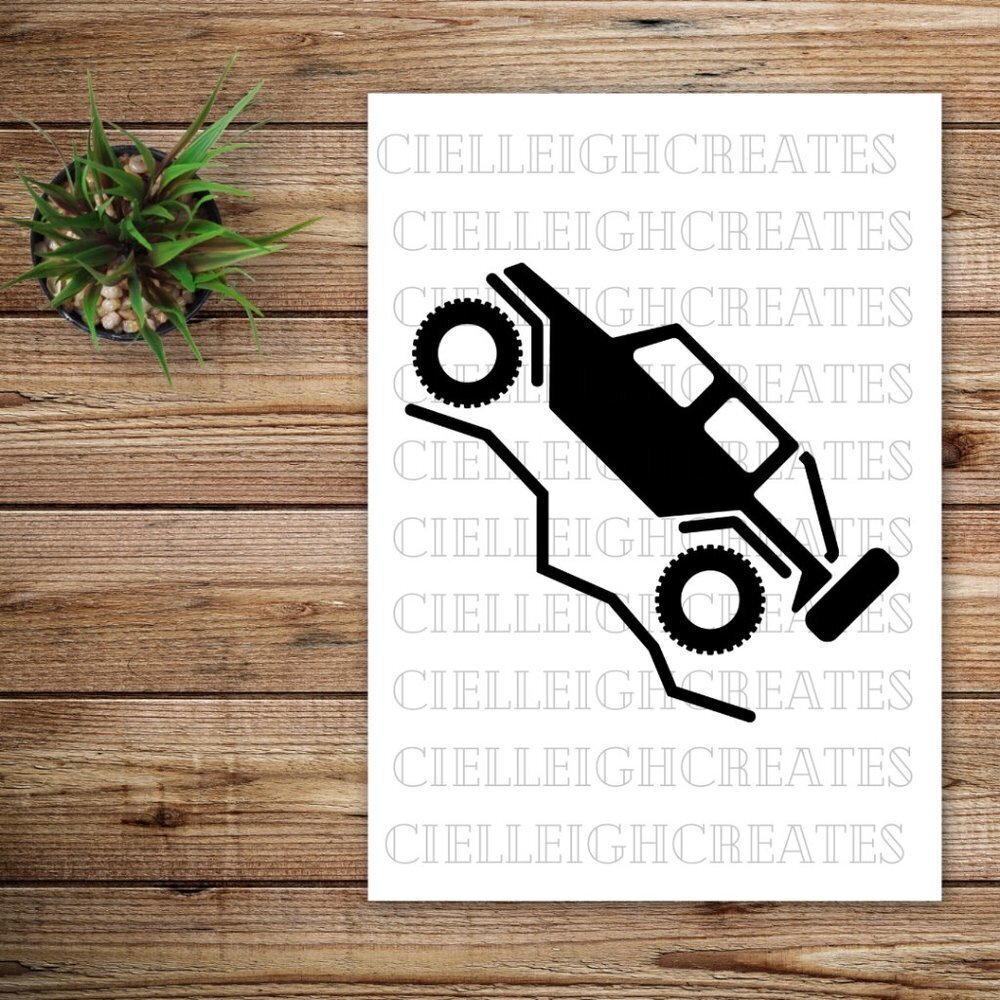 *2 for $20* Jeep climbing hill Vinyl decal Sticker Handcrafted